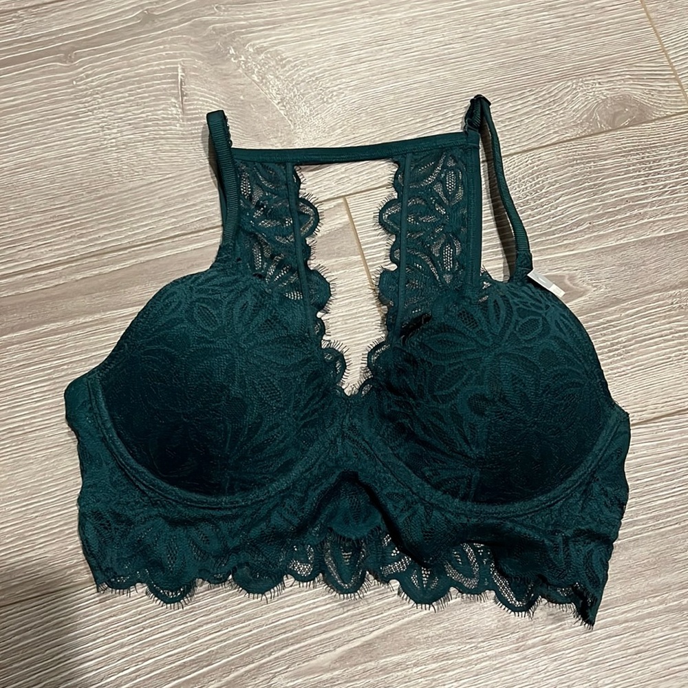 Victoria’s Secret Date Lightly Lined Lace Bralette Teal